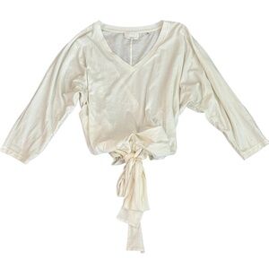 7 For All Mankind Pima Cotton Crisscross V-Neck